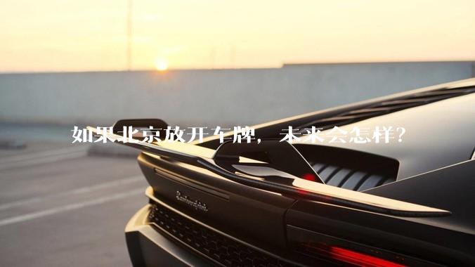 如果北京放开车牌，未来会怎样？